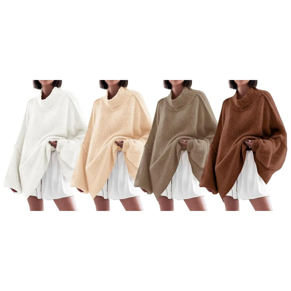 Women's loose-fitting ribbed knit dress