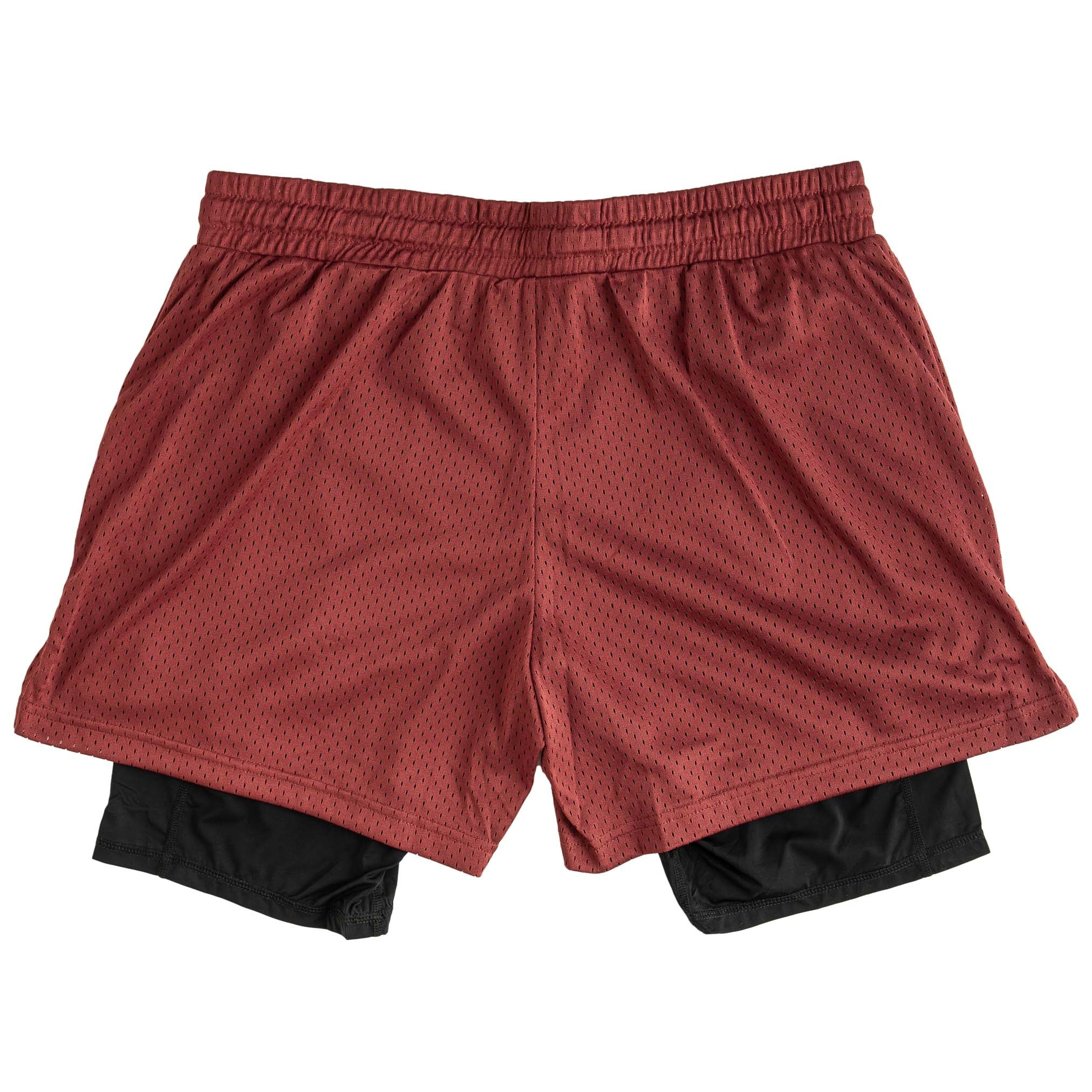TRAINING SHORT WITH LINER - MAROON