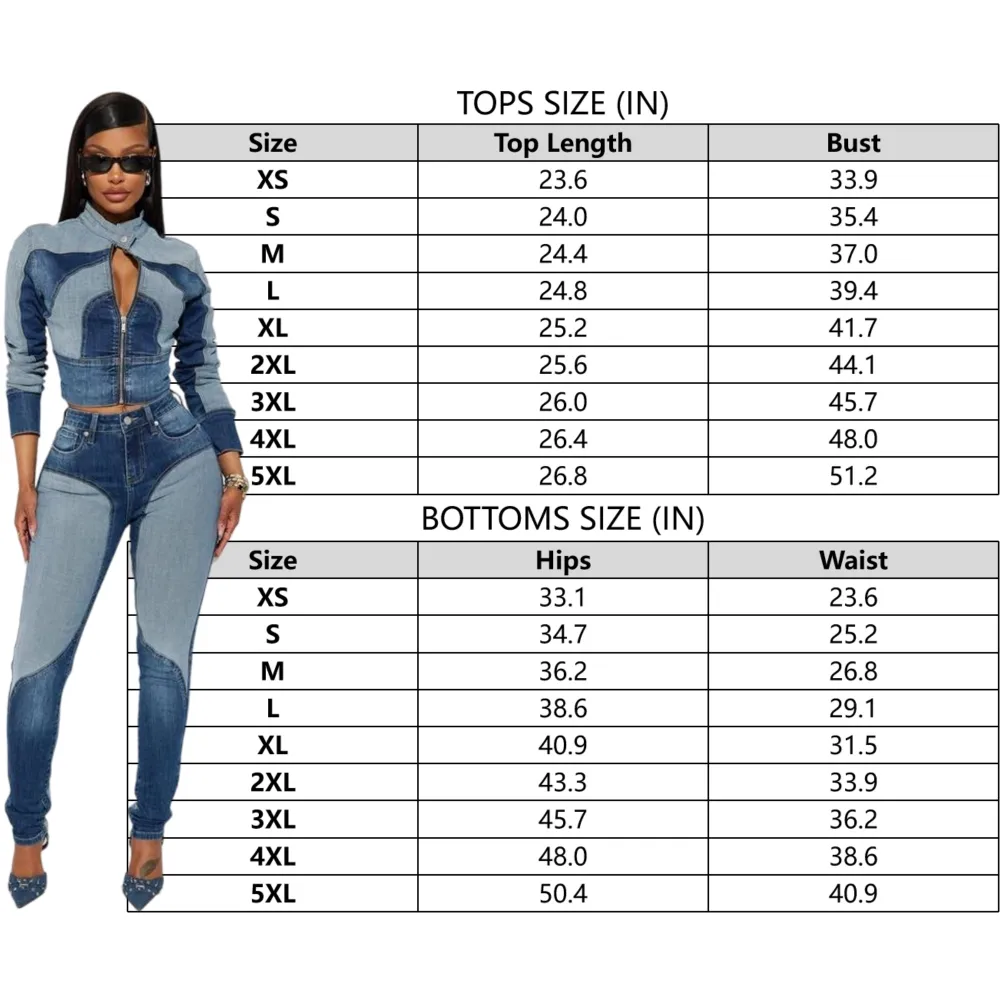 Women's Two Tone Denim Set