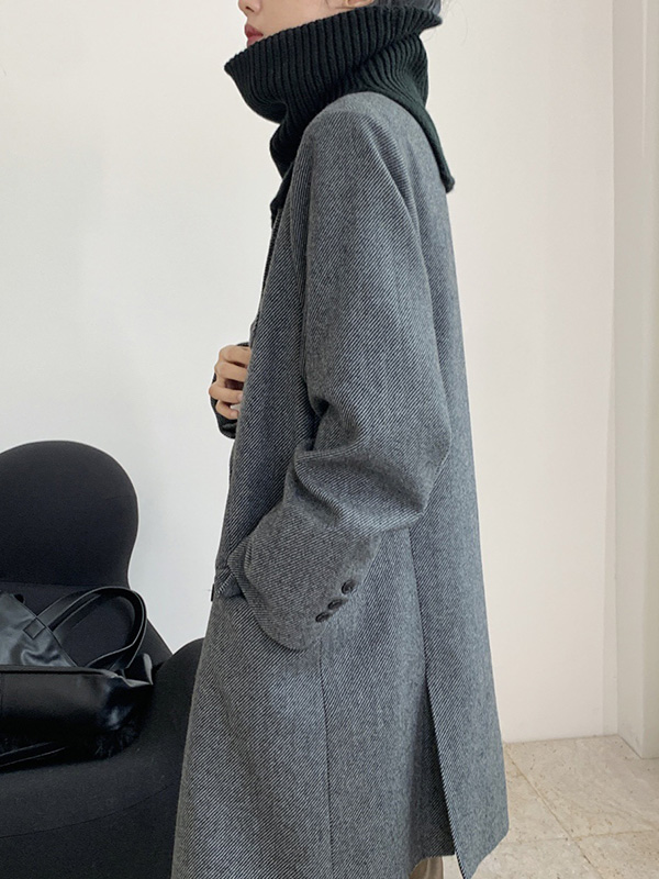 3 Colors Simple High-Neck Asymmetric Knitted Scarf