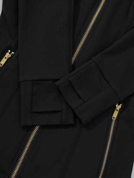 ✨ Gold Zipper Active Track Suit Set – Women’s Yoga & Lounge Wear