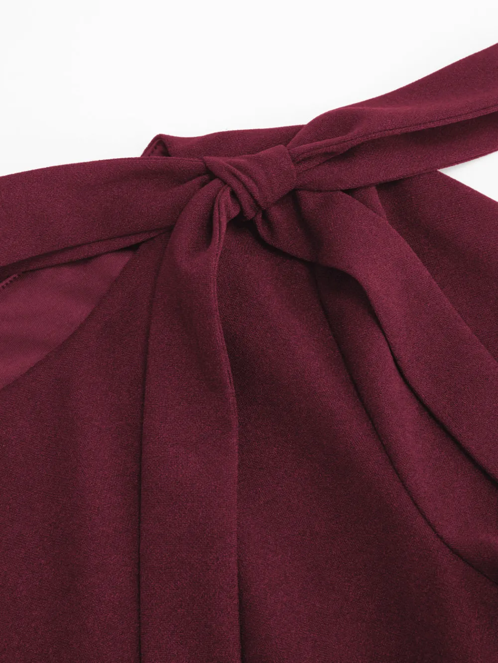 Boat Neck Gingham Bowknot Ruched Long Sleeve Top