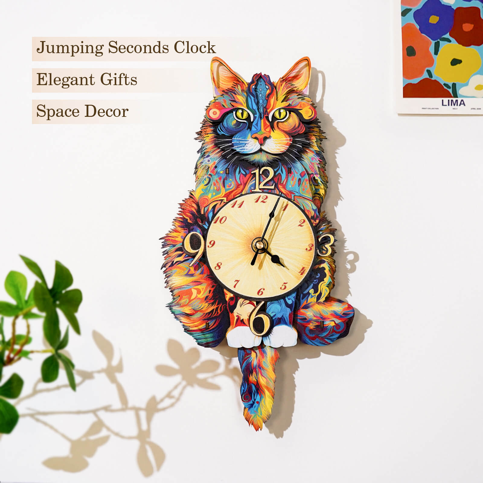 Maine Coon â€“ DIY Wooden Clock, 3D Puzzle Craft Kit