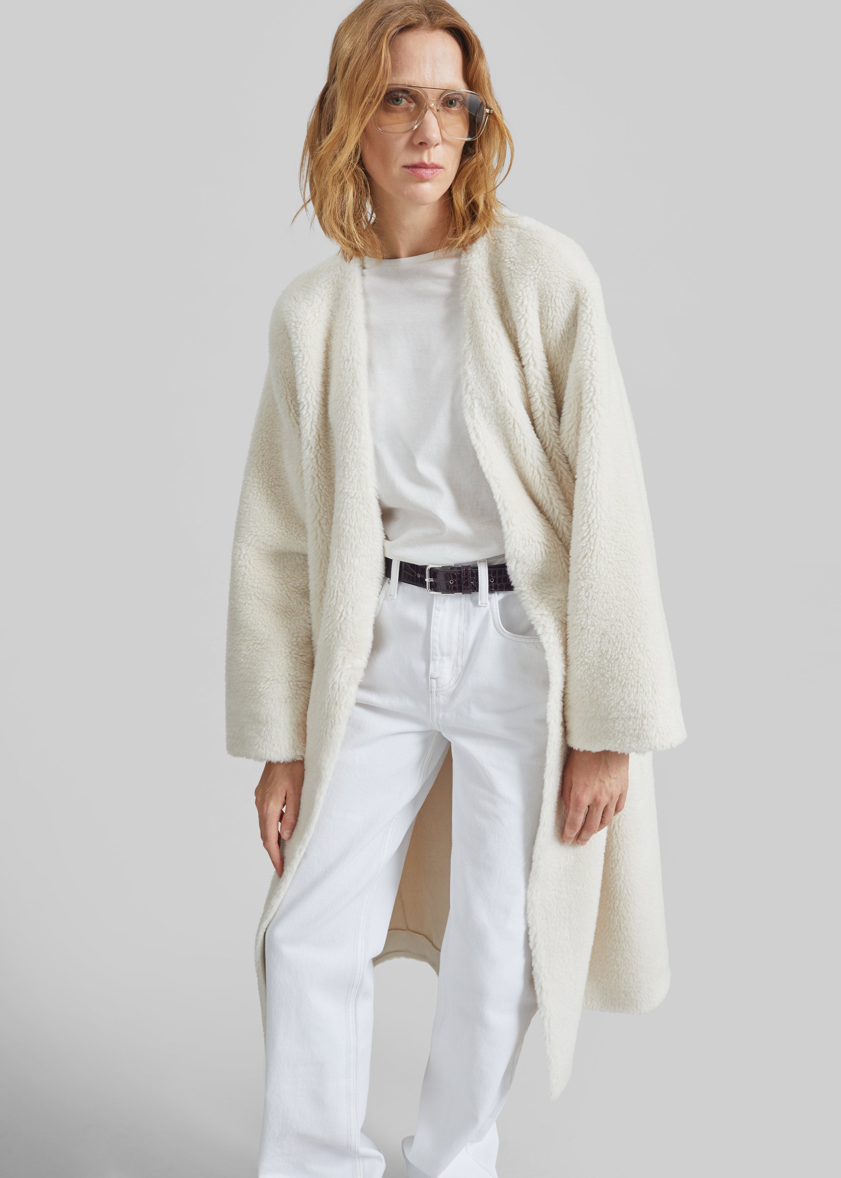 Livigno Faux Shearling Coat - Ivory