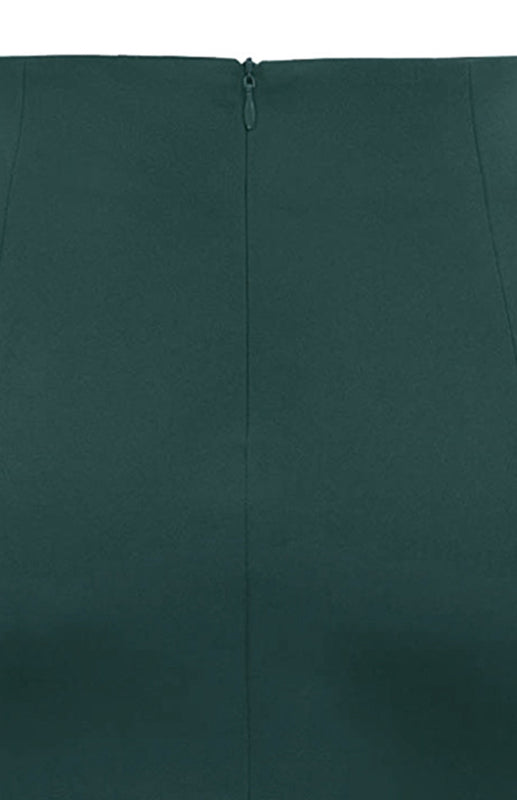 Pleated Solid Color Bodycon Midi Skirt