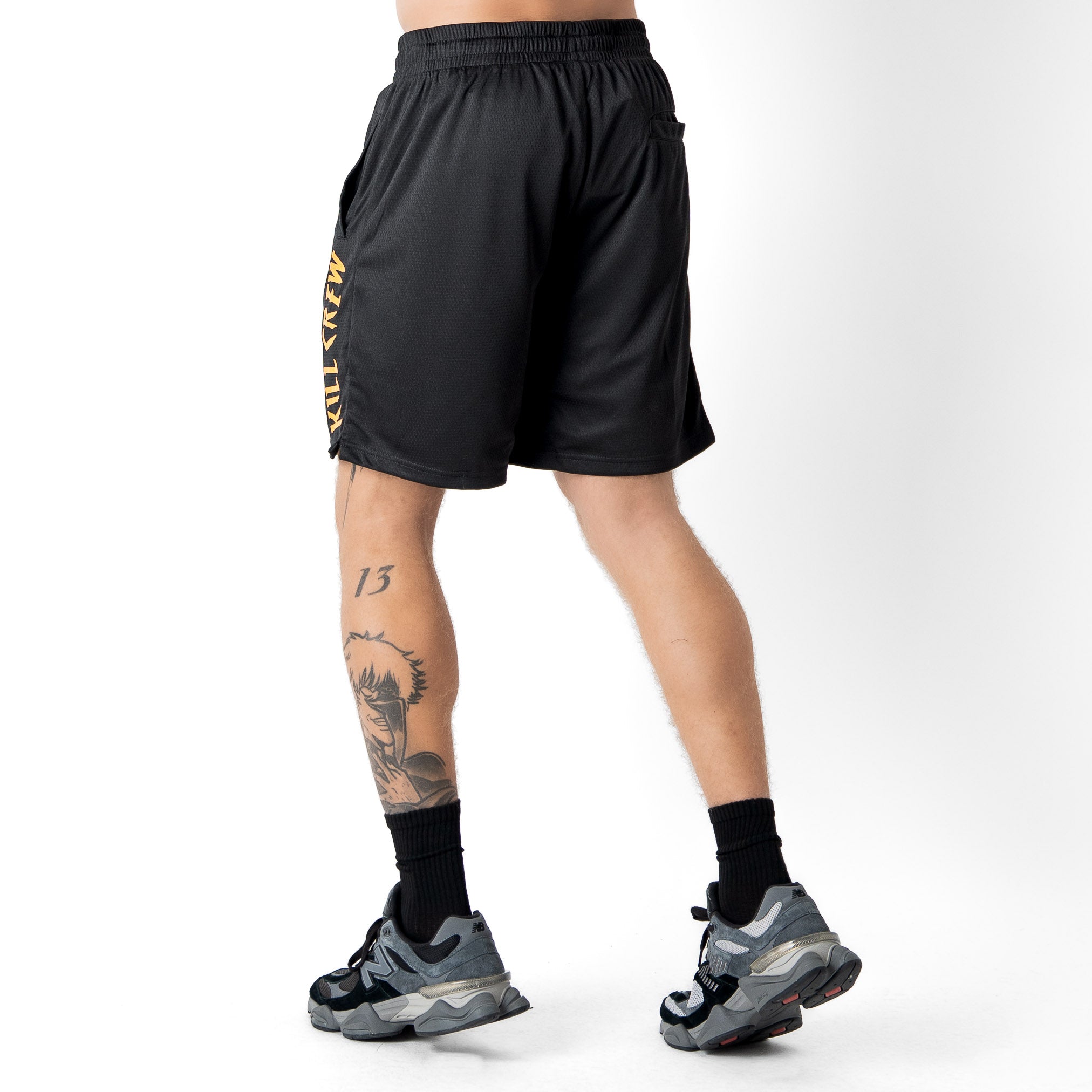 RELAXED CUT SHORTS FLAME - BLACK / ORANGE