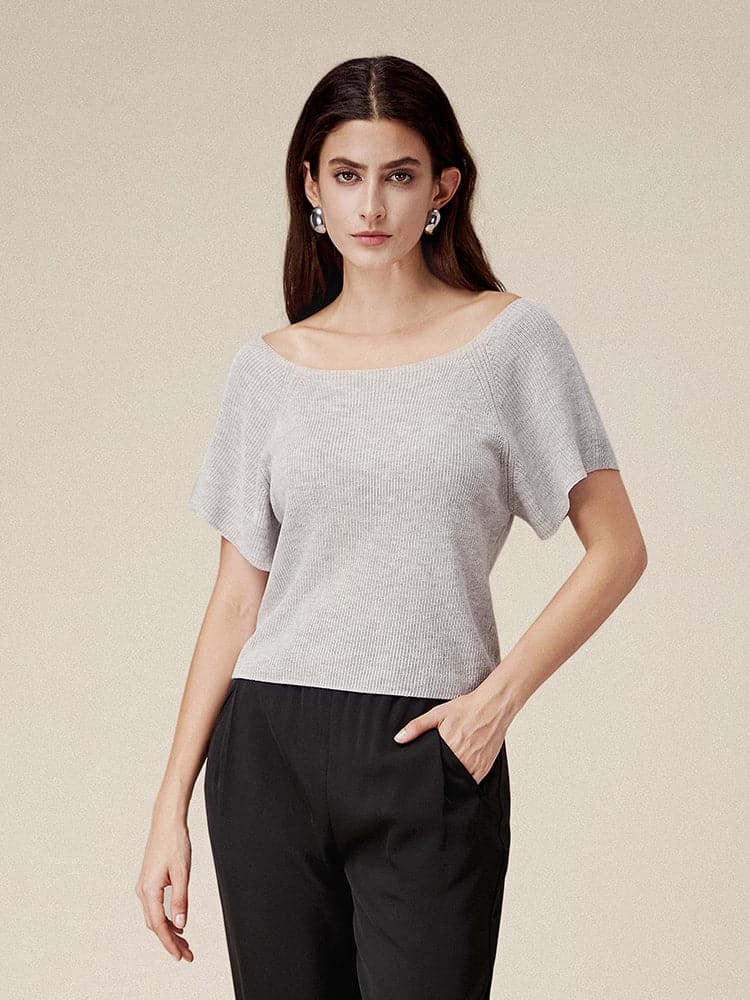 Linen & Lyocell Square Neck Casual Basic Top