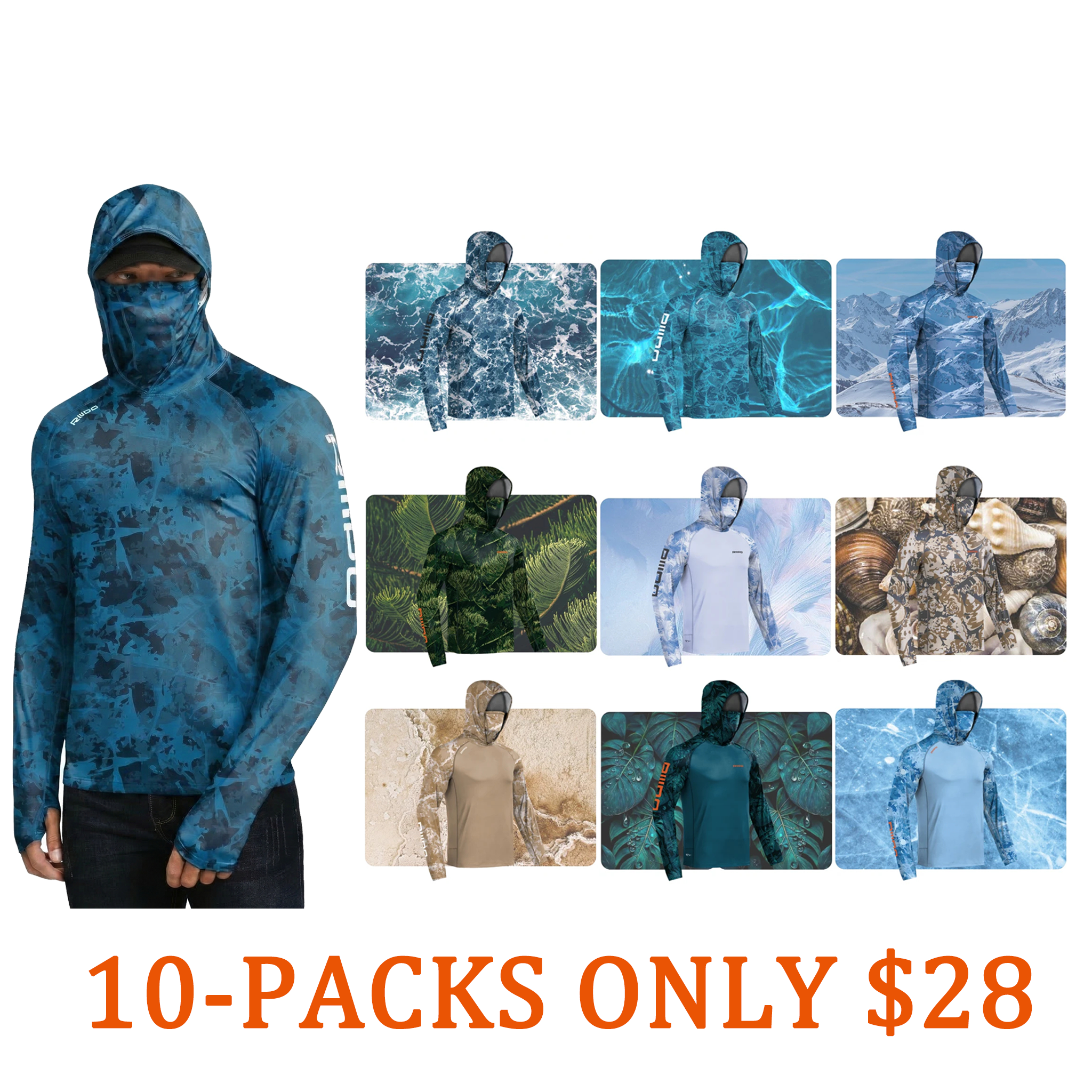 Men's UPF 100+ Performance Cooling Hoodie with Gaiter