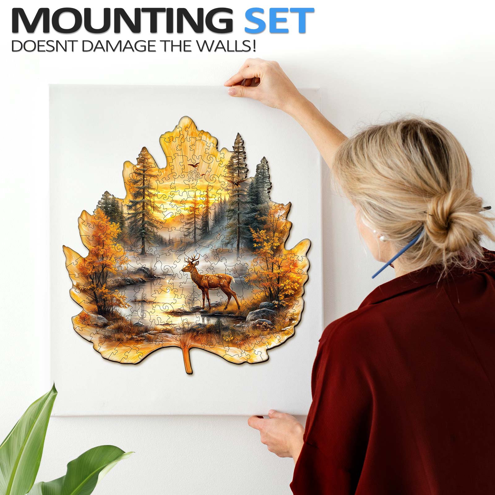 Golden Hoofprint Wooden Jigsaw Puzzle