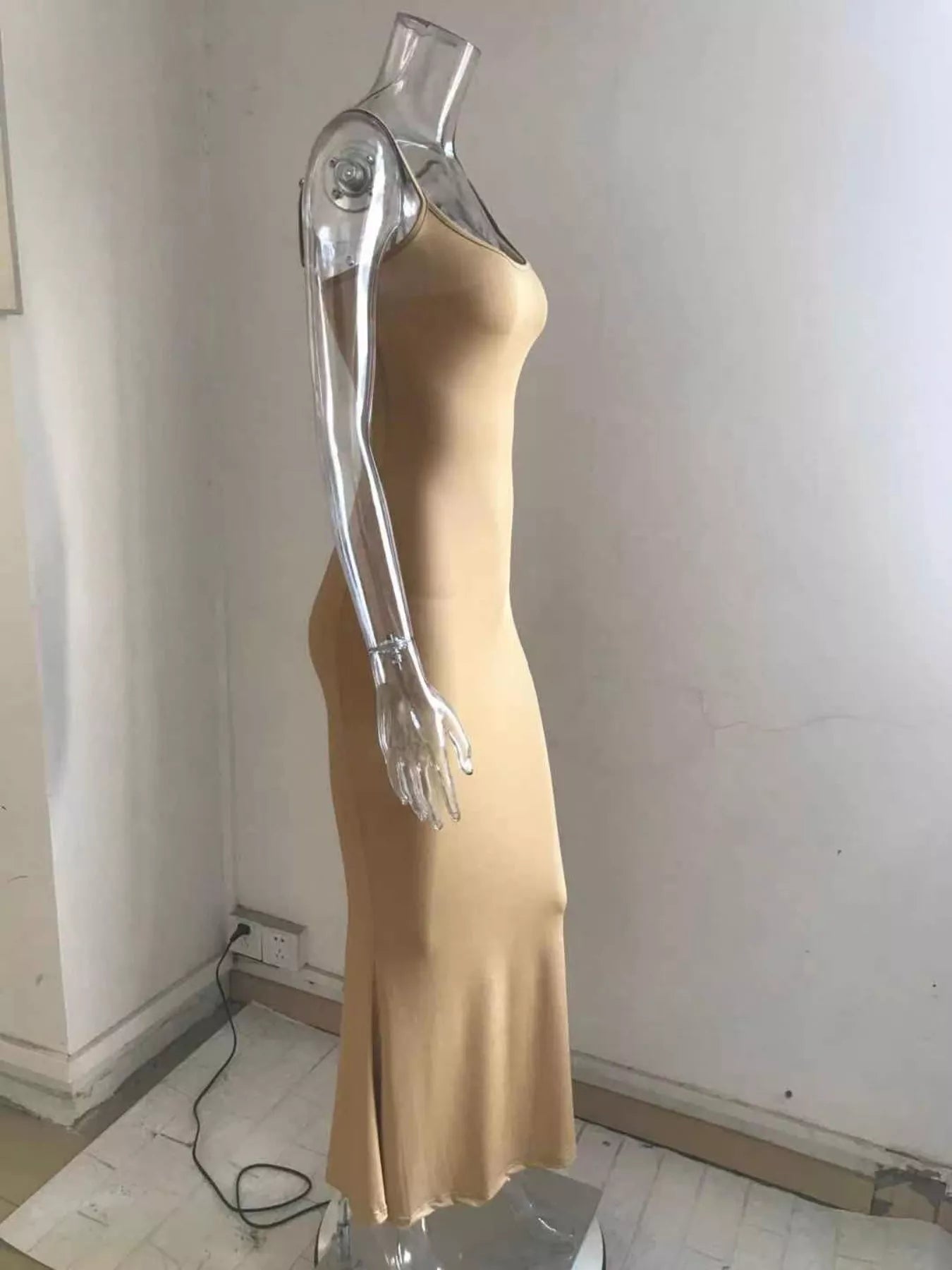 Spaghetti Strap Bodycon Maxi Dress