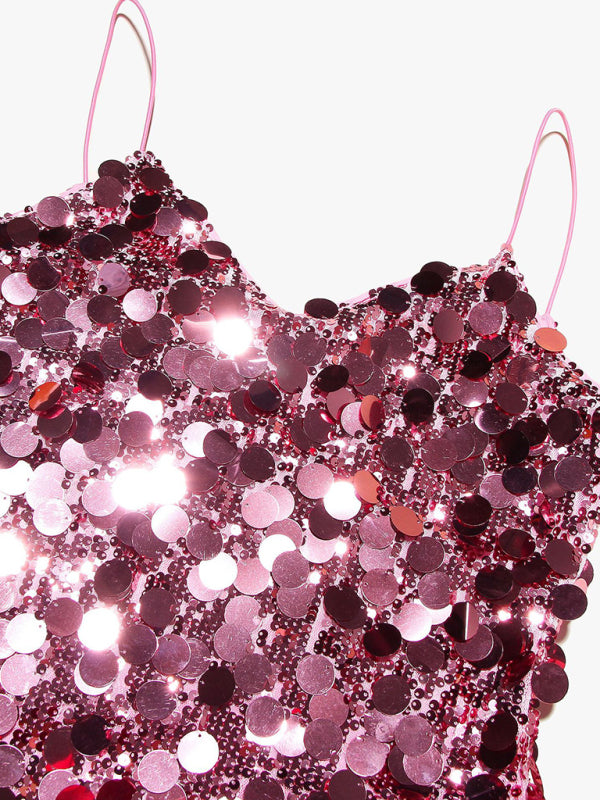 Sequined Strappy Bodycon Mini Dress