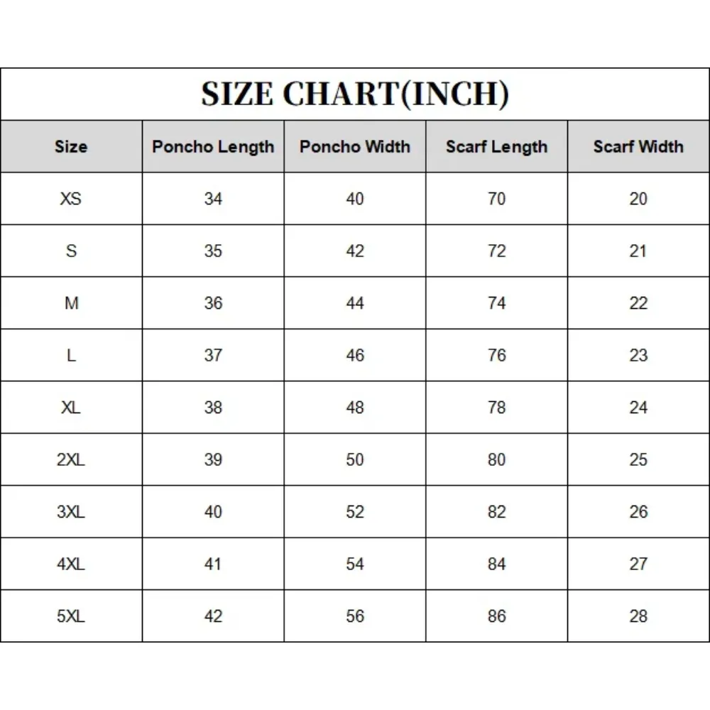 Women's Print Long Scarf & Poncho Set