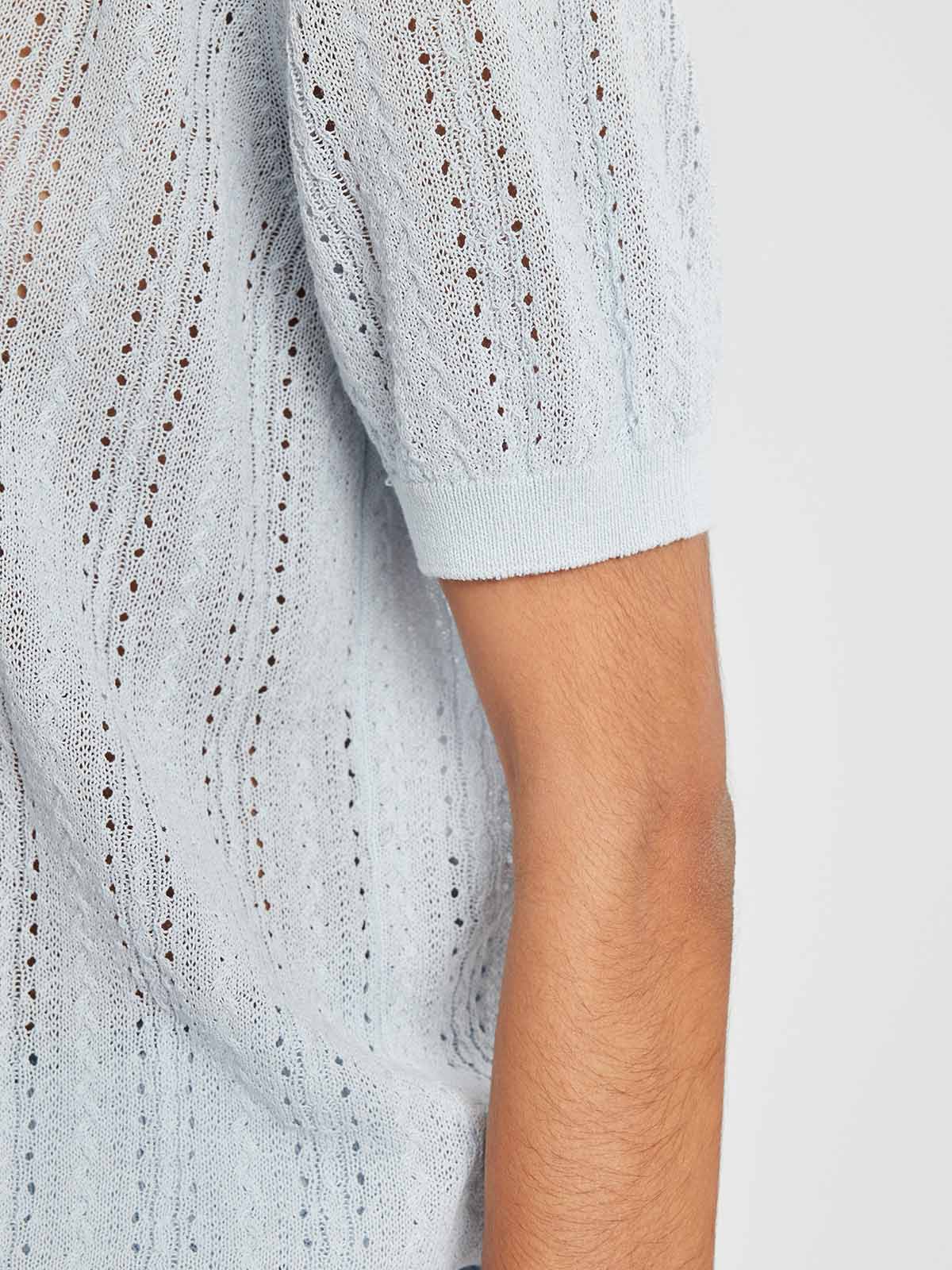 ASOBIO Ribbed Knit Polo Top