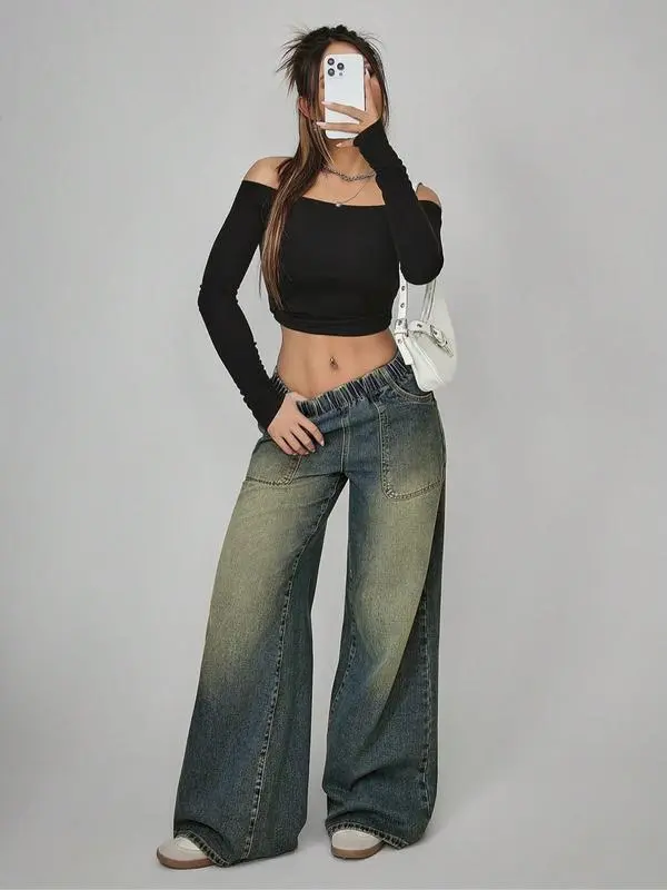 Women's High Waist Loose-Fit Denim Jeans