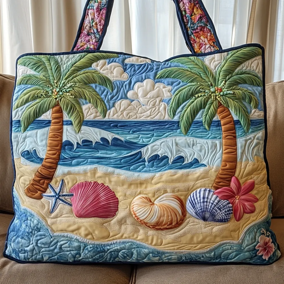 Whispers of the Ocean Breeze Quilted Tote ✨🌴🌊