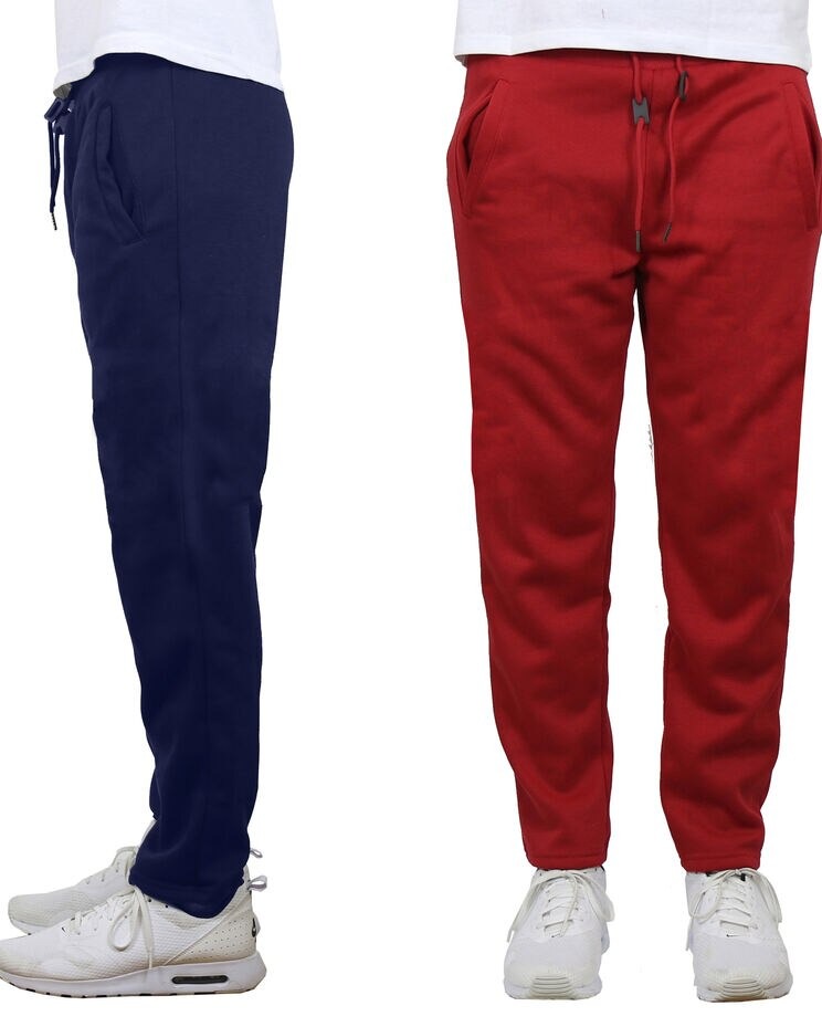 Galaxy By Harvic Open Bottom Fleece Sweatpants- 2 Pack