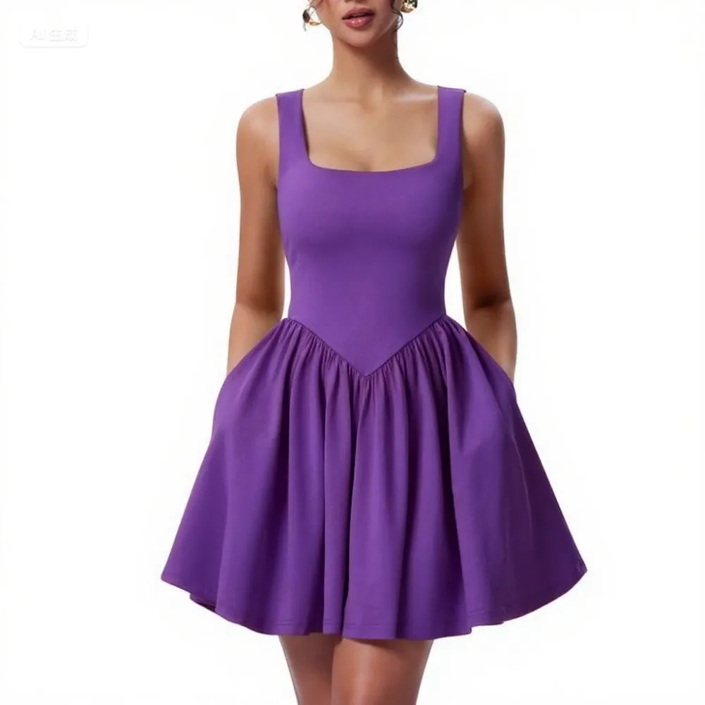 Lady's summer sleeveless V-neck A-line skirt (Just $3 Each!)