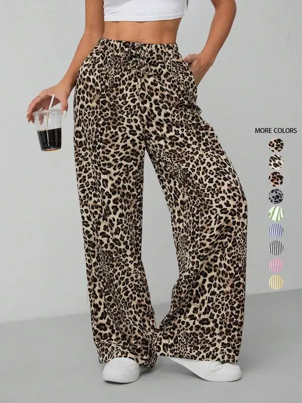 Women's Leopard Print Wide Leg Pants (Less than $3 each!)