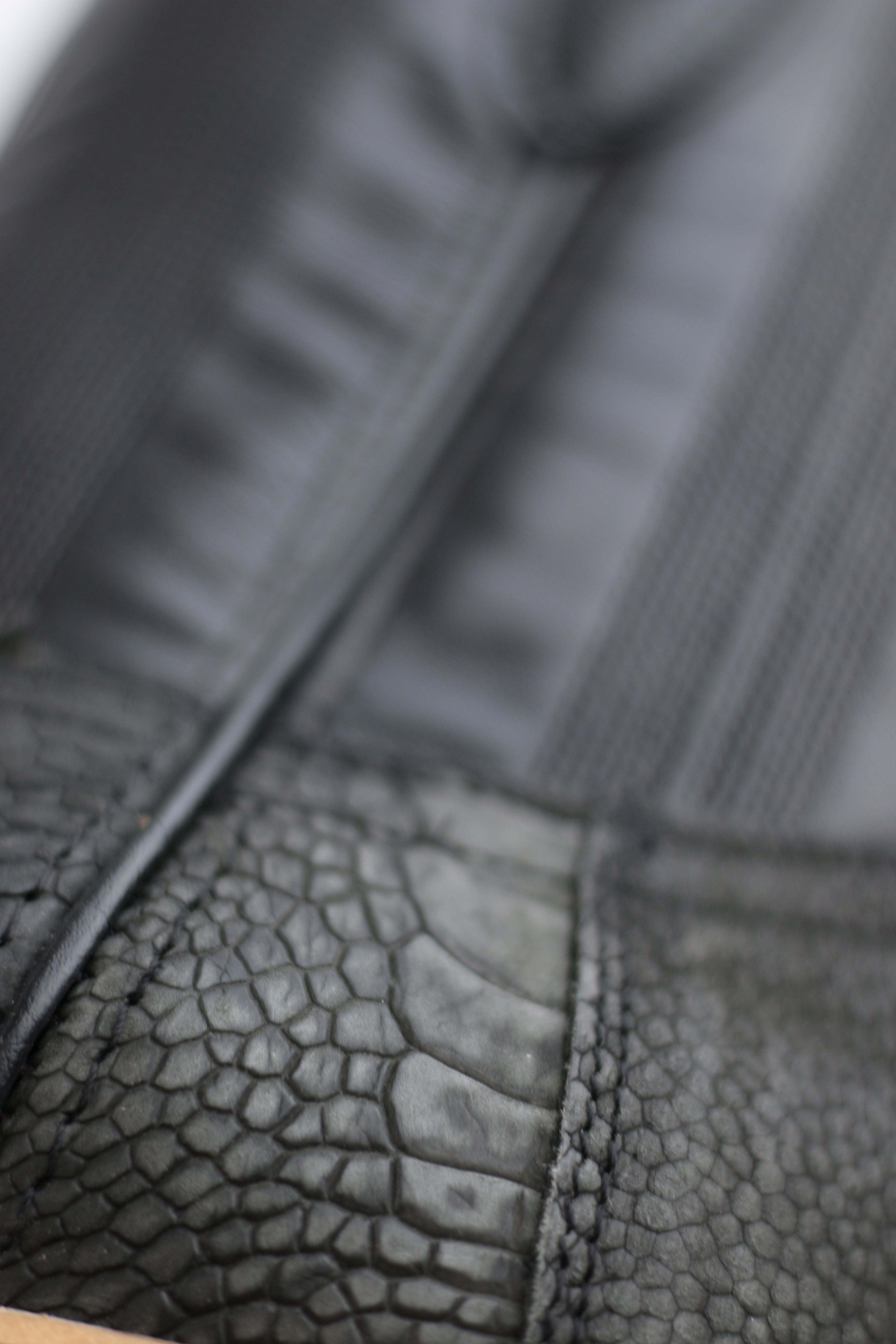 Chero's Premium Exotic Ostrich Leg Charcoal Clearance Sale 70%OFF