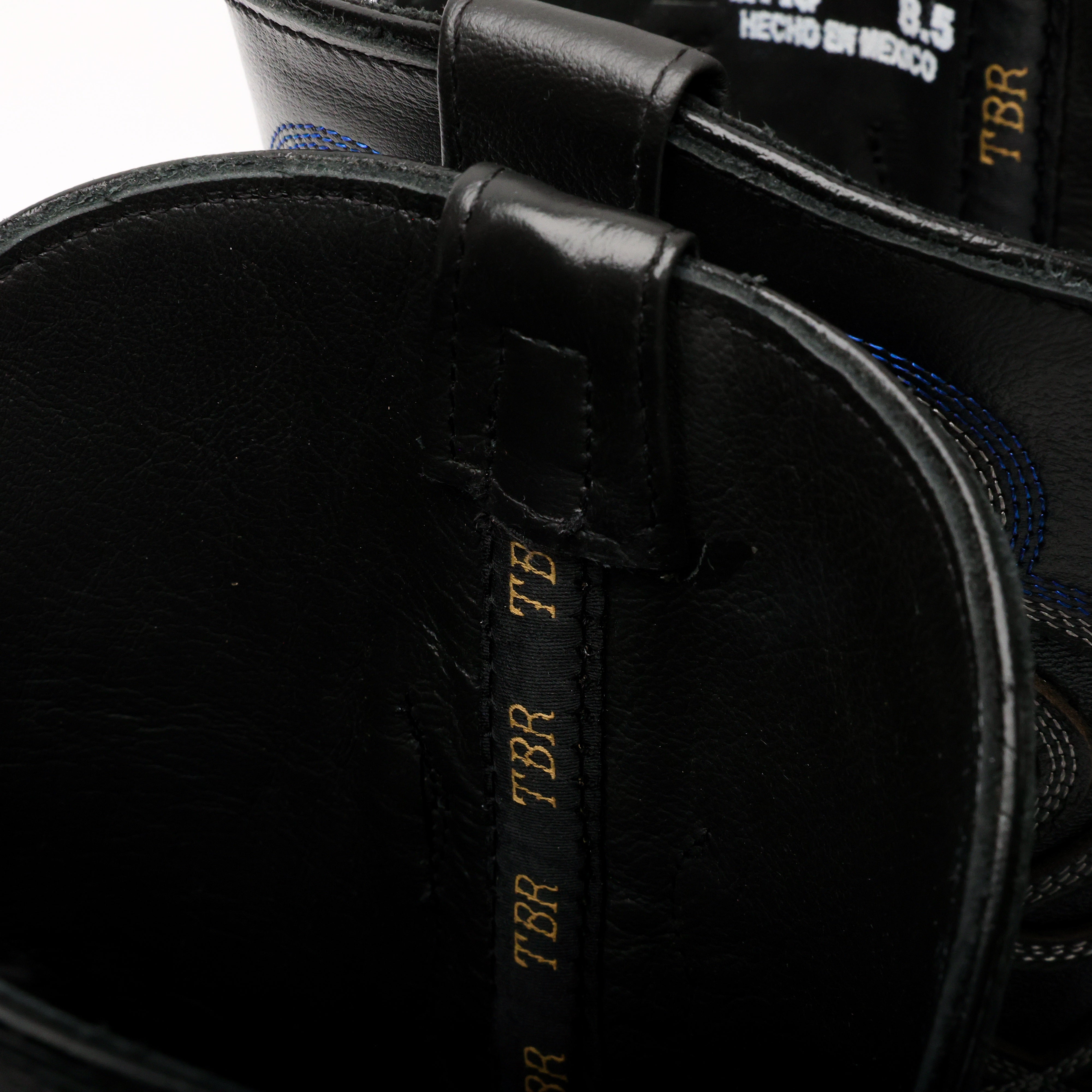 Black/Blue Pirarucu Leather Boots - Square Toe