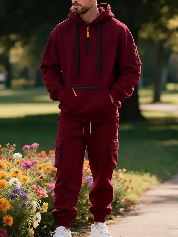 Men's Winter Wool-Lined Casual Suit