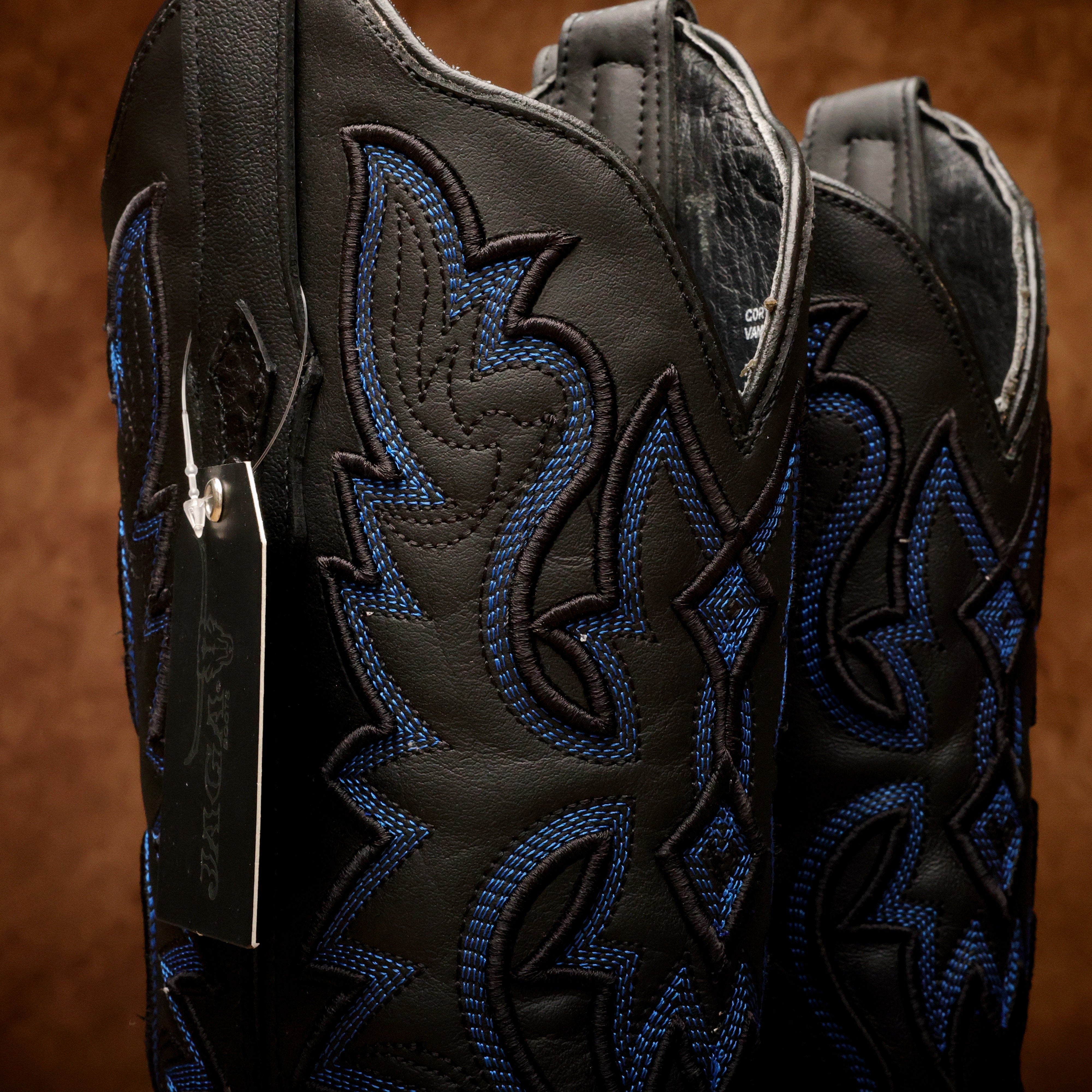 Black Ostrich Leather Boots - Square Toe