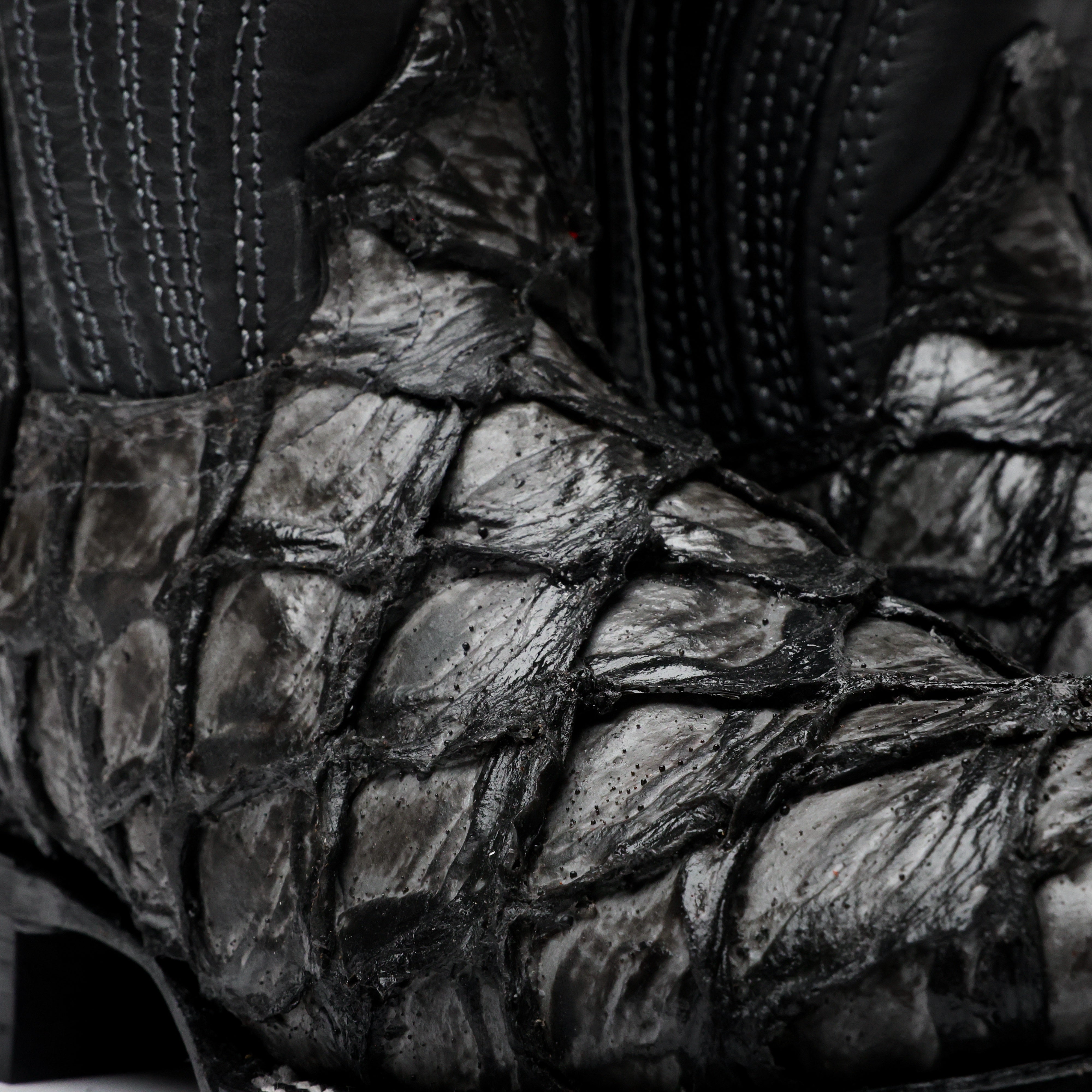 Grey Jumbo Pirarucu Leather Boots - Square Toe