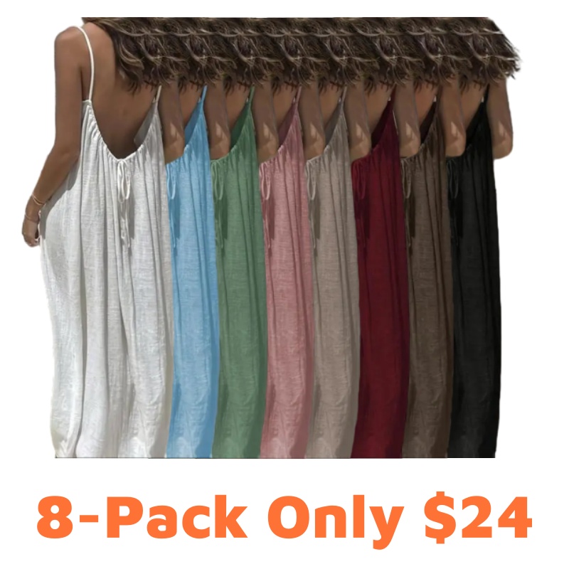 Women's Solid Color Cami Lounge Dress, Elegant Sleeveless Long Dress for Summer, Ladies Sleepwear for Indoor Wear