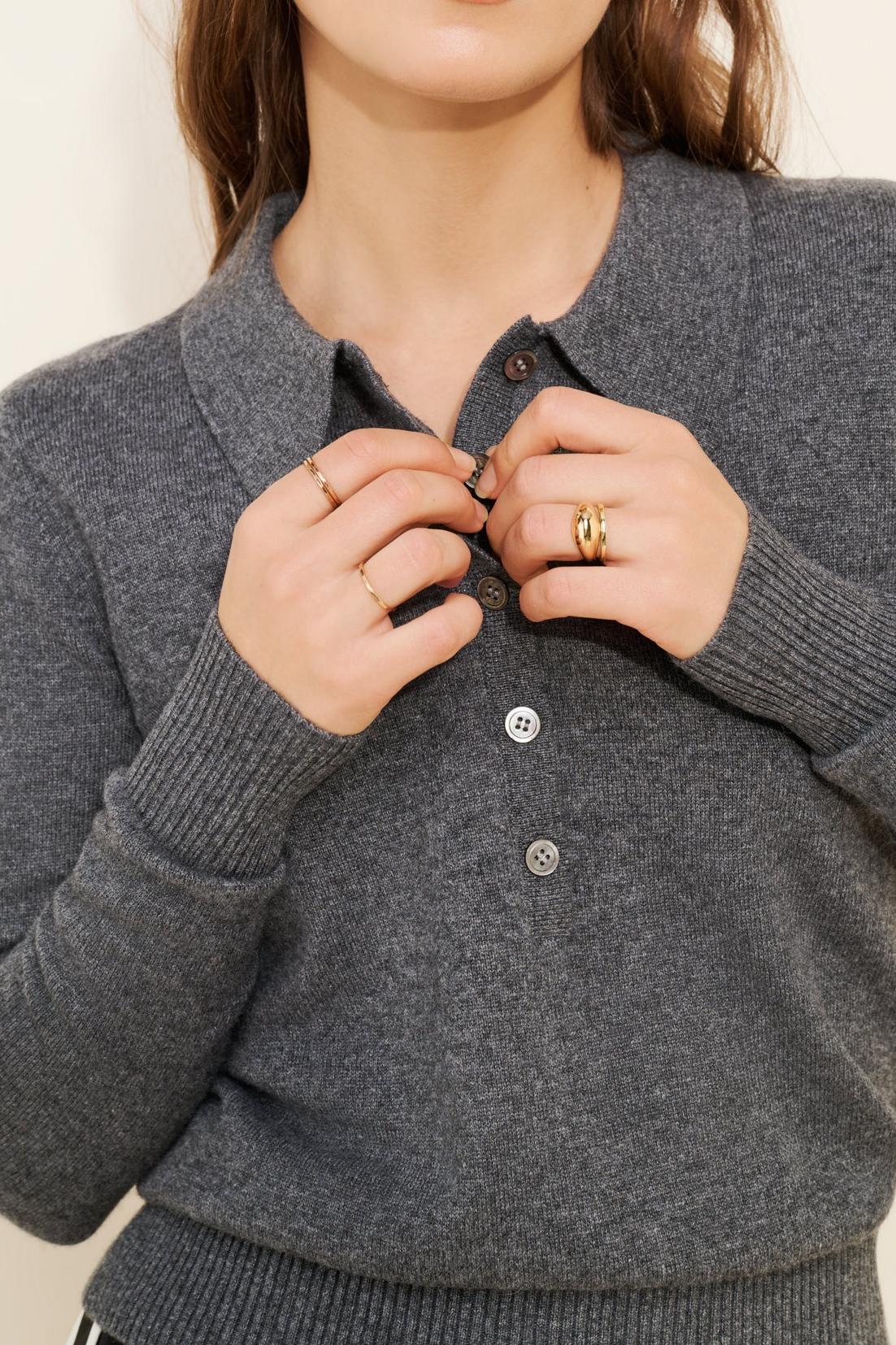 Women's Cashmere Button Polo Sweaters