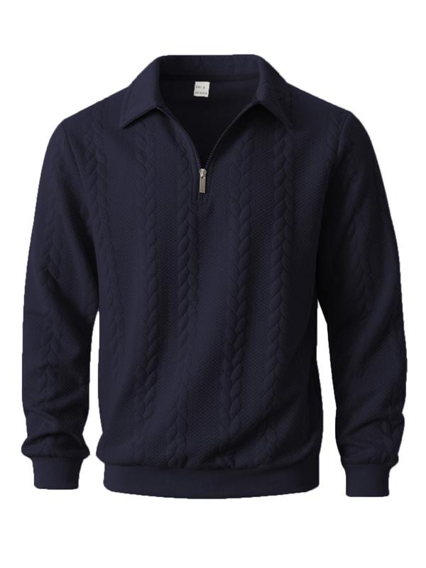 Men's Classic Cable Knit Quarter-Zip Pullover