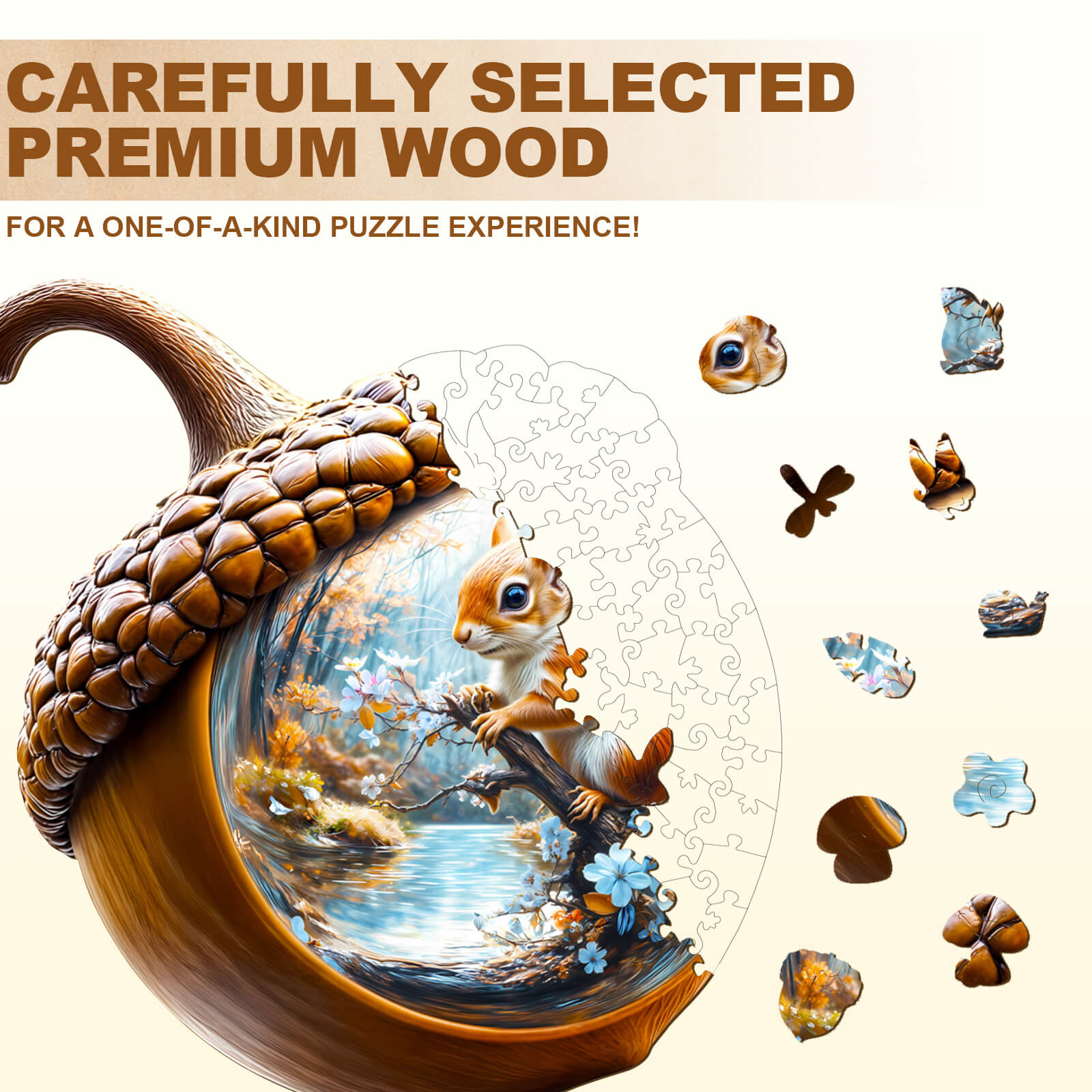 Acorn squirrel Wooden Jigsaw Puzzle