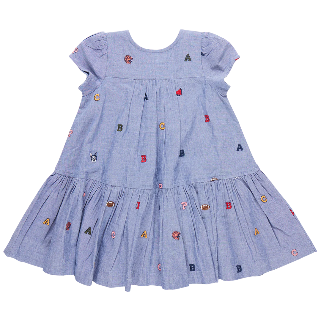 Girl's Adele Dress Varsity Embroidery