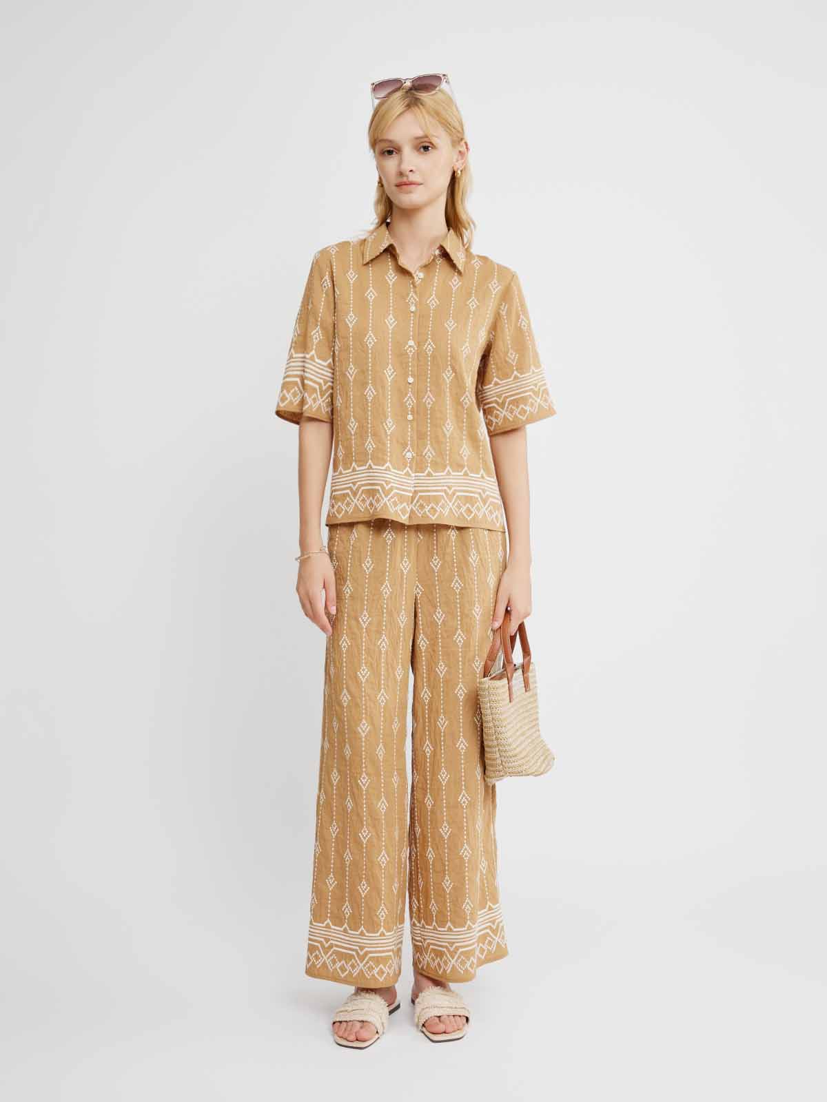 ASOBIO Embroidered Linen Shirt