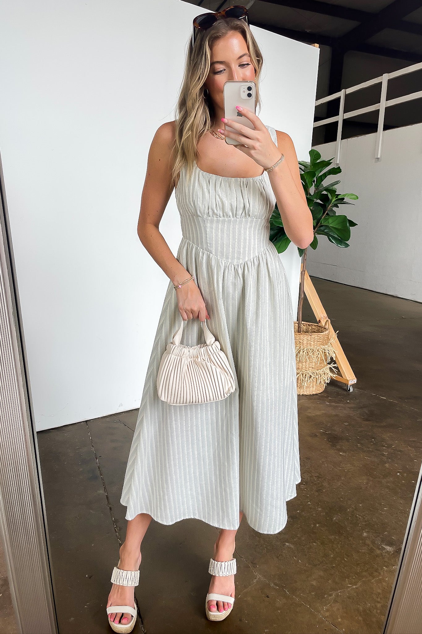 Stripe Midi Dress