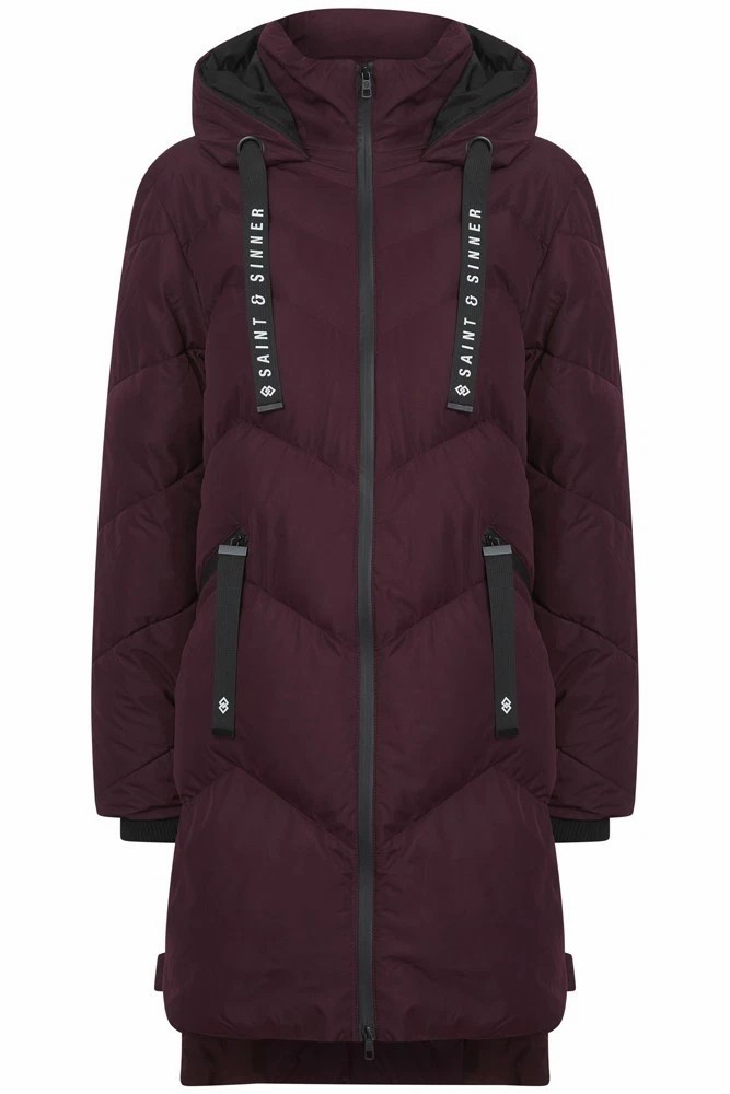 Womens Ladies Long Quilted Padded Winter Coat Hooded Puffer Jacket Zip Pockets