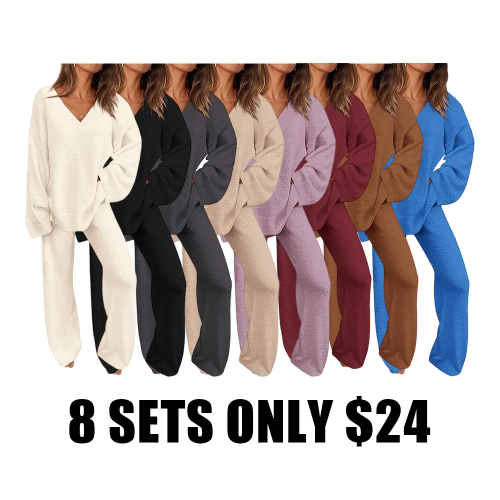 Soft Lounge Set – Comfy V-Neck & Relaxed Pants