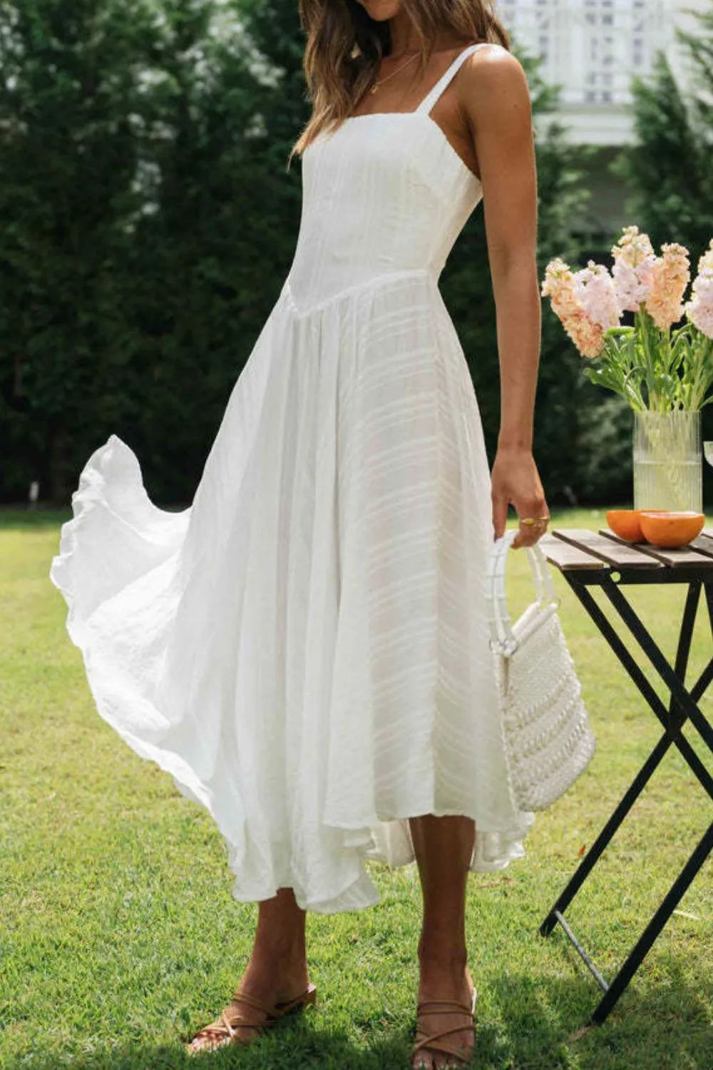 Square Neck Midi Cami Dress