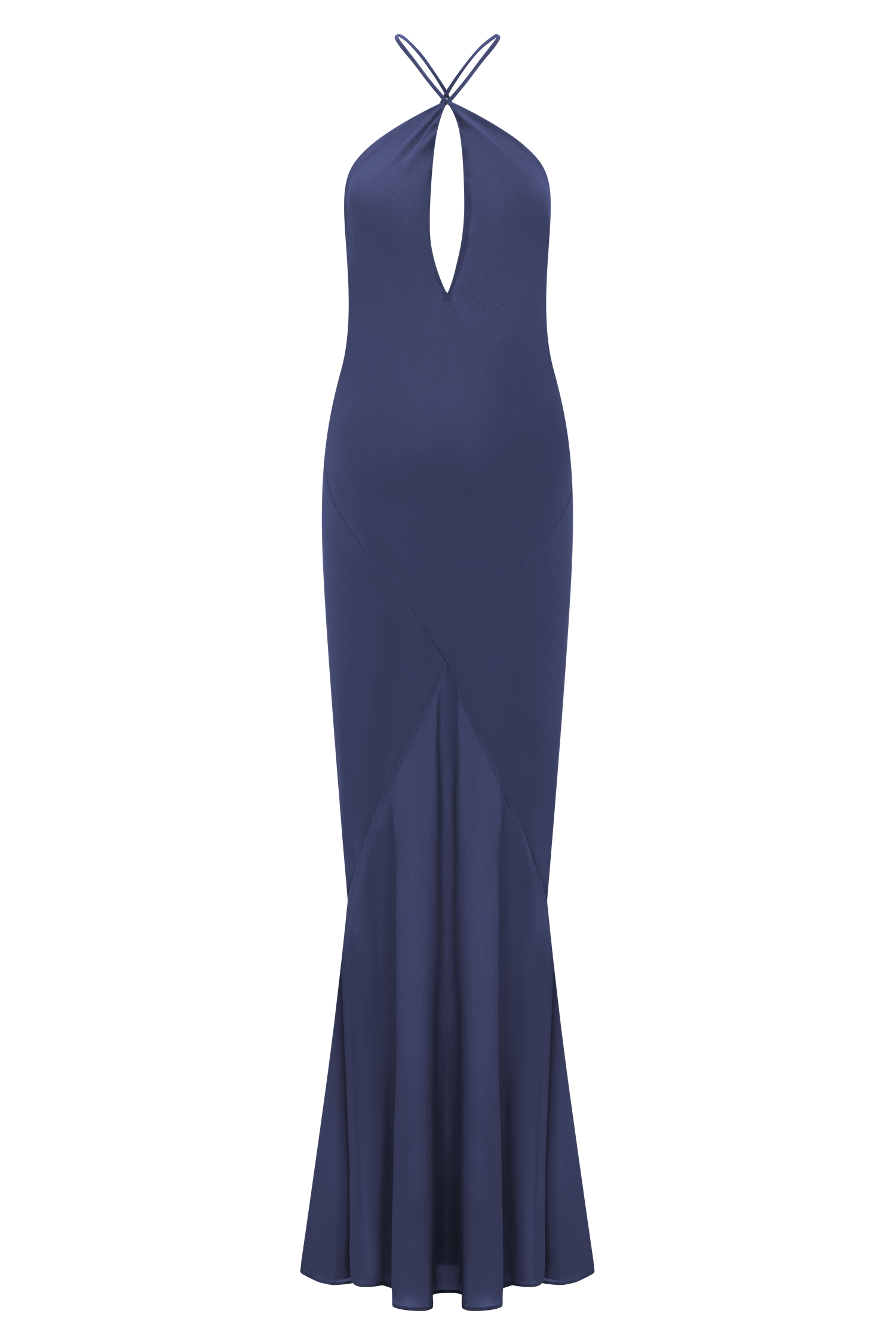 Ink Slip Halter Maxi Dress