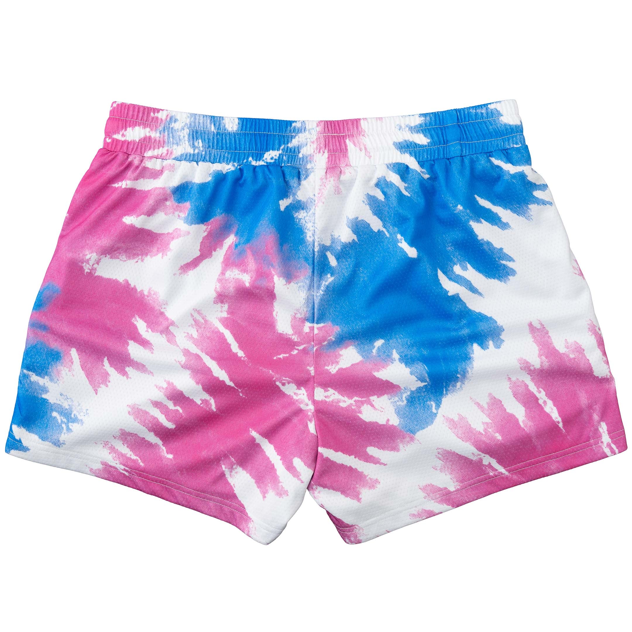 MUAY THAI SHORTS (MID THIGH CUT) RETRO - BLUE / PINK