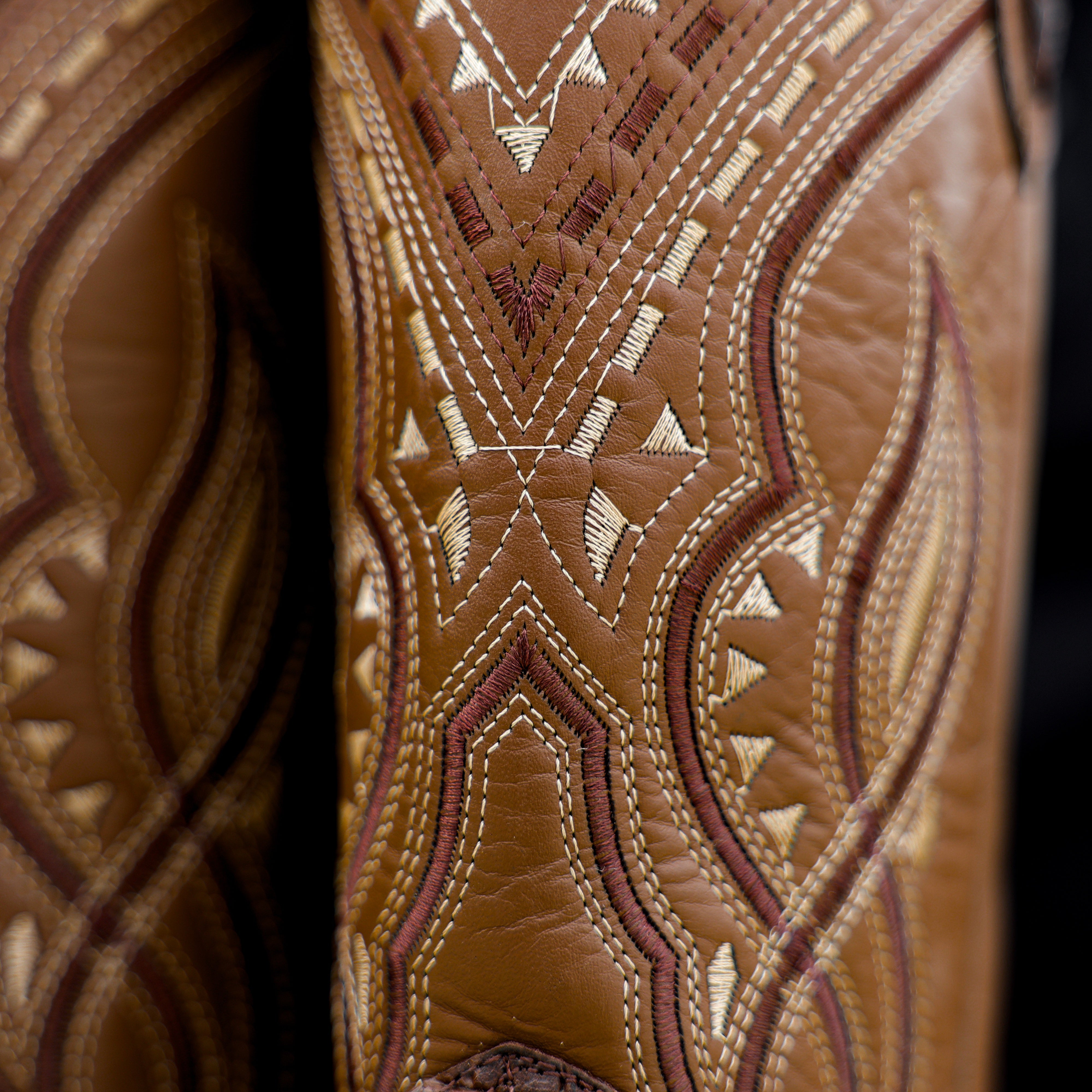 Brown Caiman Belly Leather Boots - Square Toe