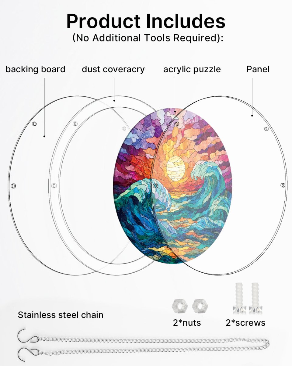 Acrylic Jigsaw Puzzle Suncatcher - Golden Tide