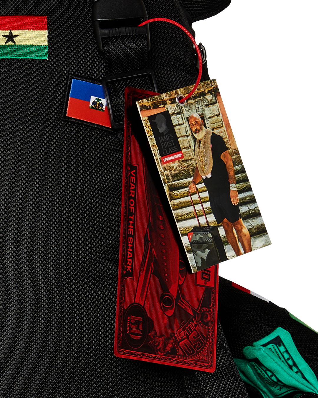 JAMES FIRST CLASS GLOBAL FLAGS MONEYBEAR BACKPACK