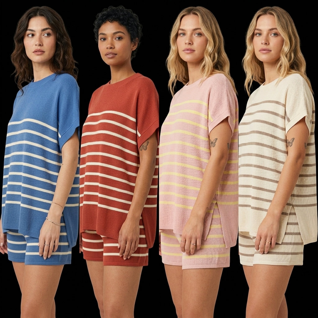 Women's Oversized Stripe Lounge Set