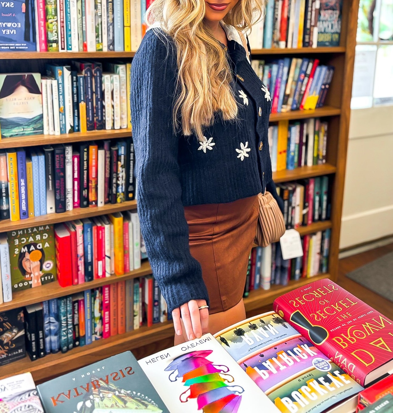 Cottage Bloom Floral Knit Collared Cardigan