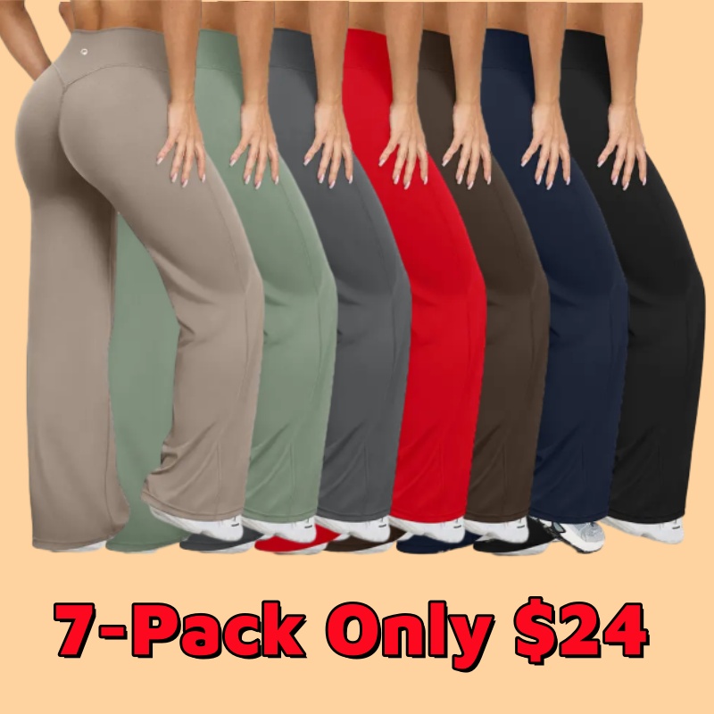 Women's Casual Pants - High-waisted Loose-Fitting Casual Pants - Comfortable and Elastic Loose Pants with Stretchy Material - Straight Leg Hem