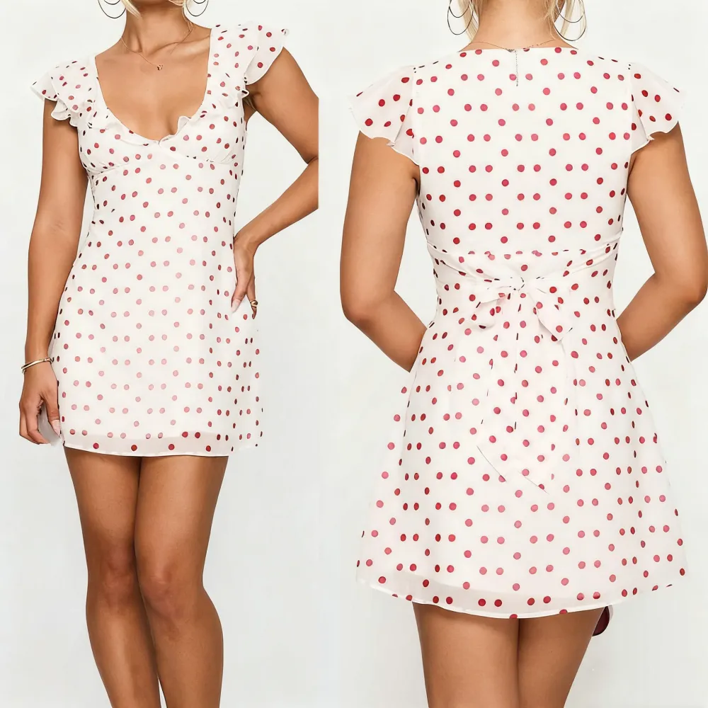 Women's Summer Classic Polka Dot Print Short-Sleeve Dress