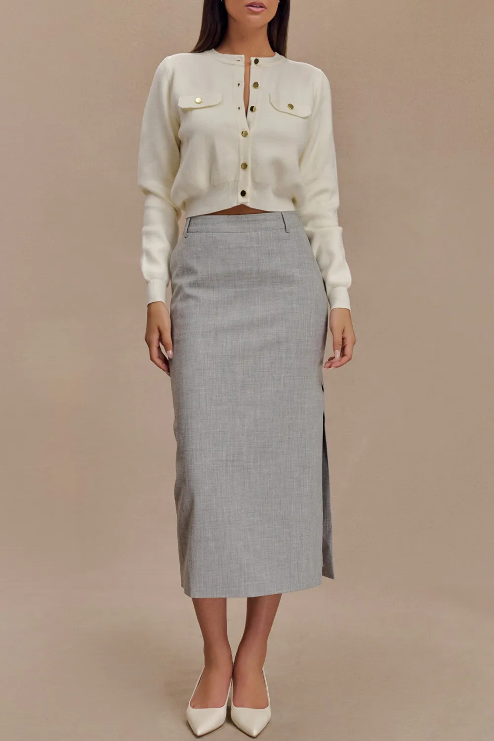 Casual Style Knit Long Sleeve Cardigan