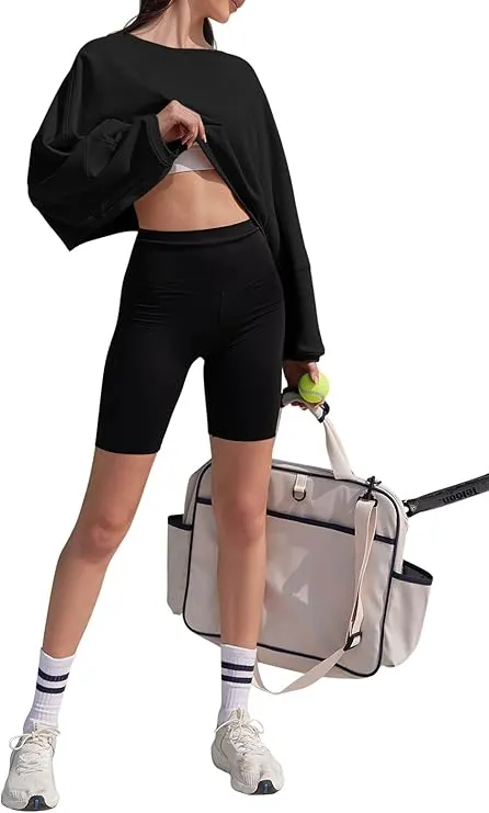 Womens Long Ballon Sleeve Sweatshirts Tops