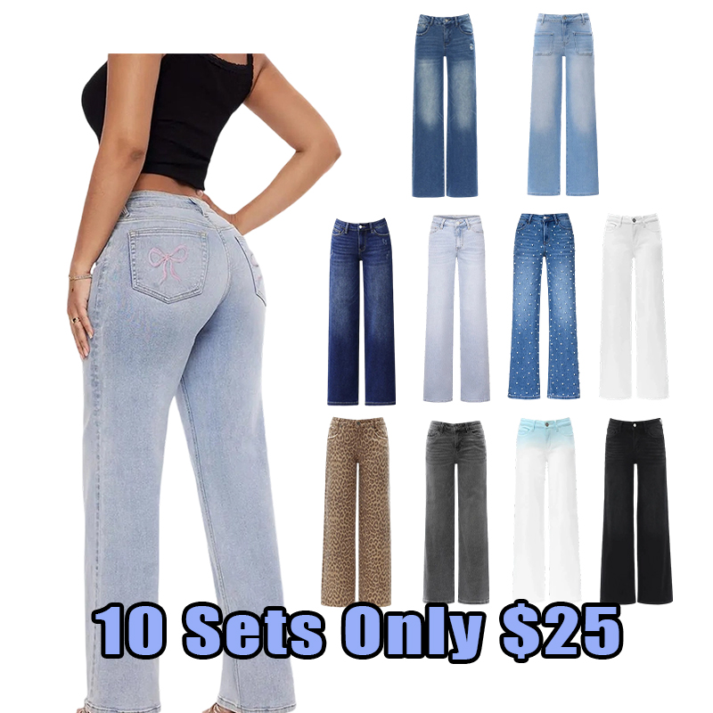 Women’s Baggy Distressed Jeans – Relaxed Streetwear Fit