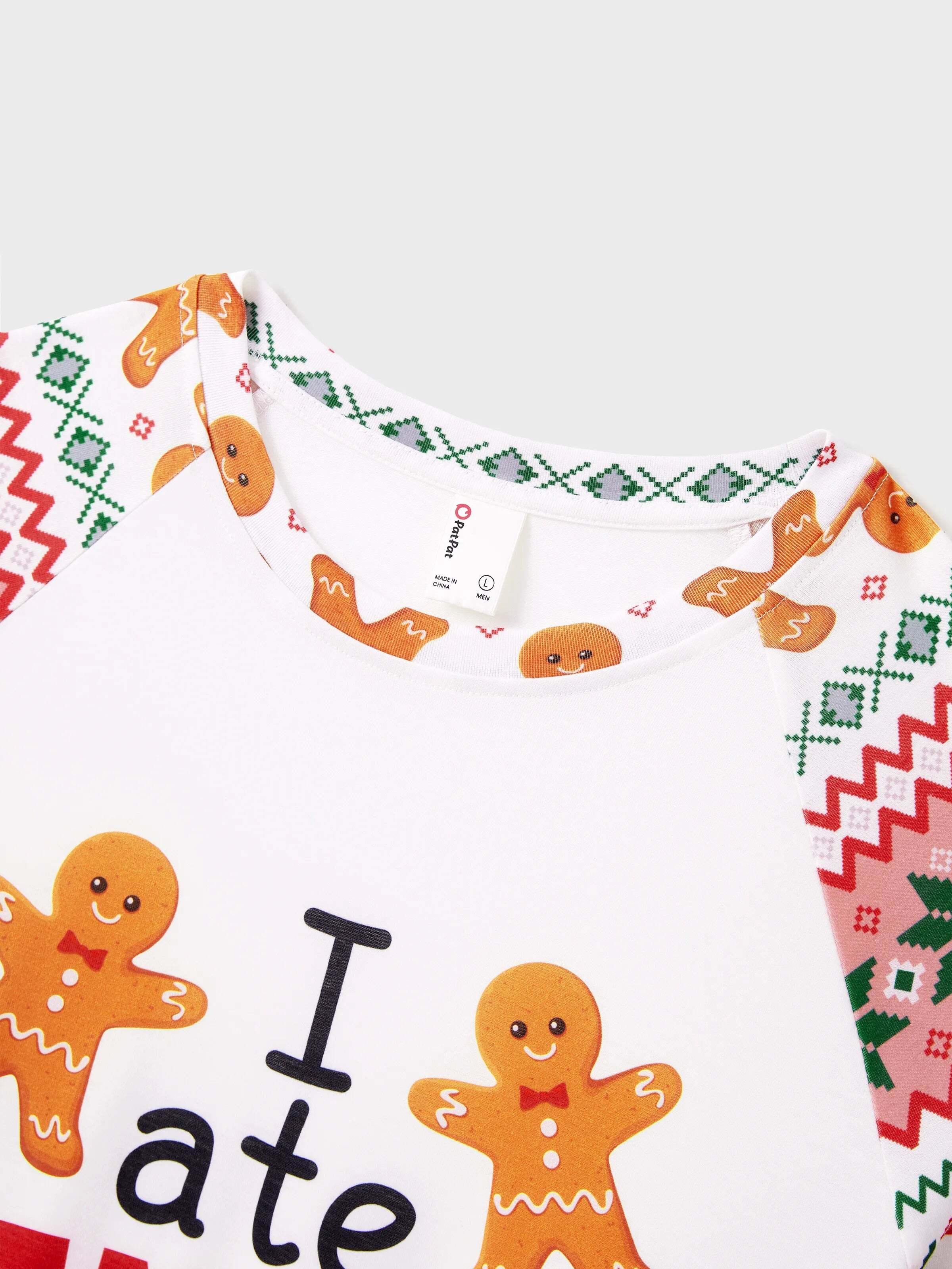 Christmas Pajamas Family Matching Santa's Cookies Gingerbread Man Pattern Pajamas Sets with Christmas Socks MultiColour